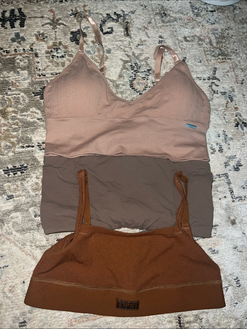 SKIMS 2-Pack Ribbed Bralettes             Nautical beige